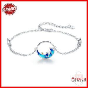 925 Sterling Silver Adjustable Celtic Moon Bracelet with Cubic Zirconia